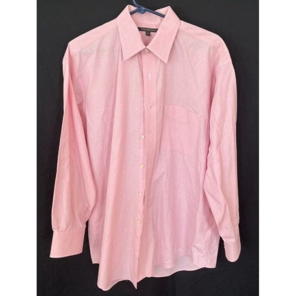 Tommy Hilfiger Men's Pink And White Gingham Long Sleeve Button Down Shirt Sz Lg - Picture 2 of 10